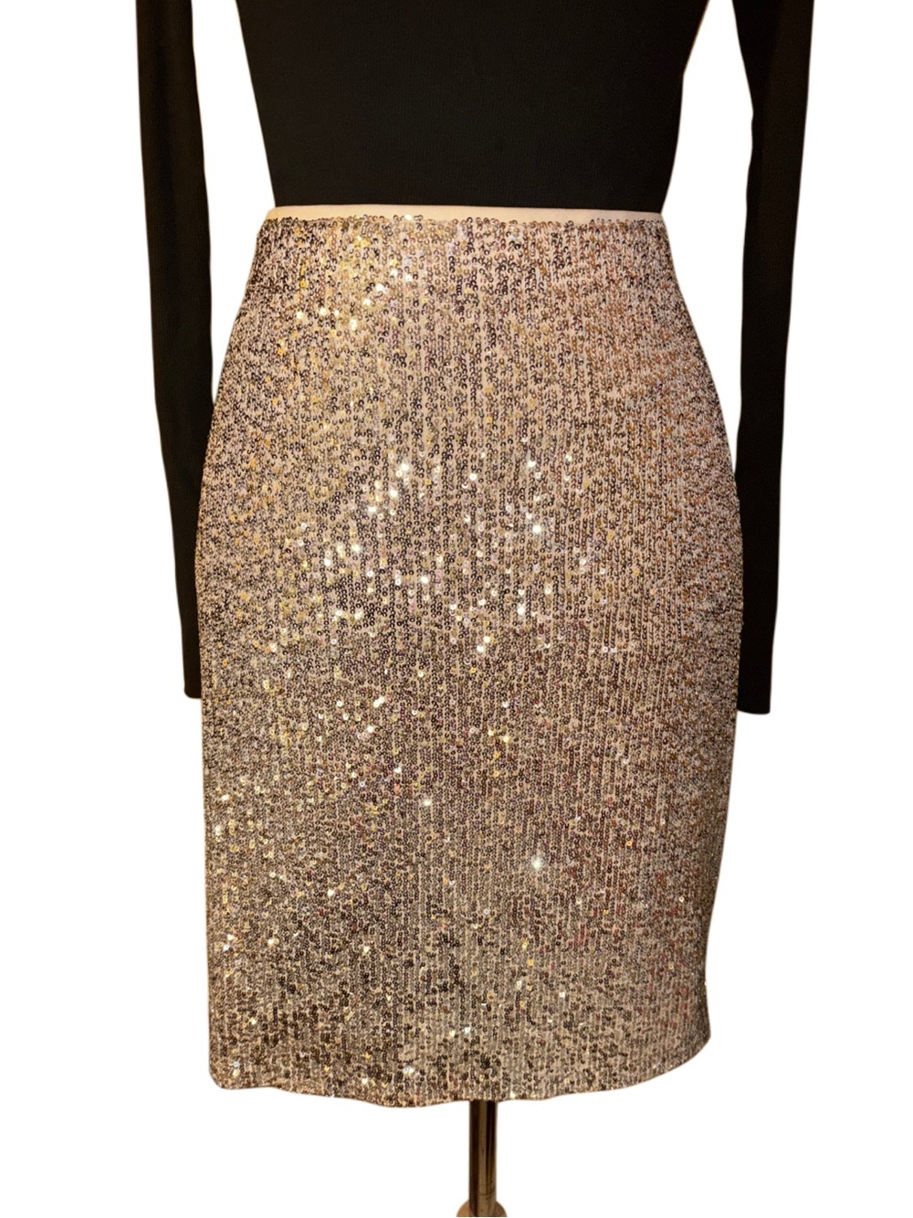 Cable & Gauge Sequin Pencil Skirt - Gold